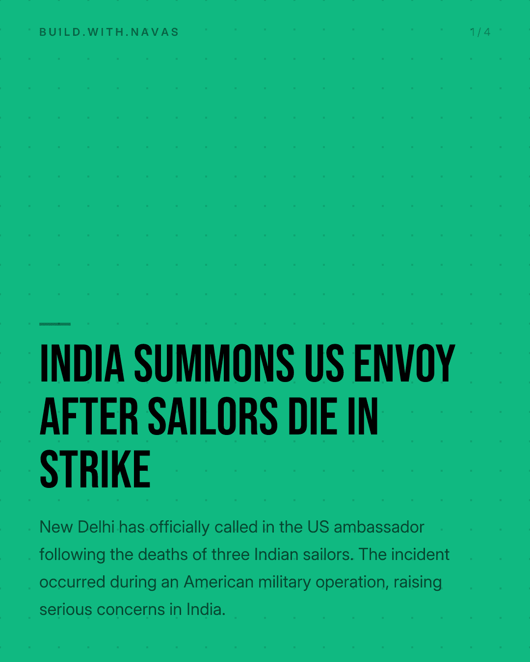 India Summons US Envoy After Sailors Die in Strike