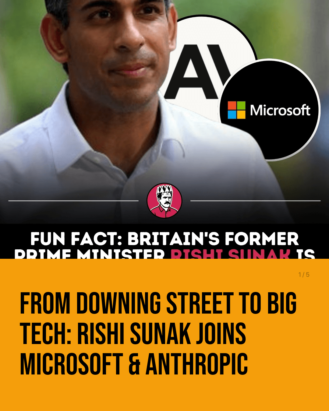 From Downing Street to Big Tech: Rishi Sunak Joins Microsoft & Anthropic